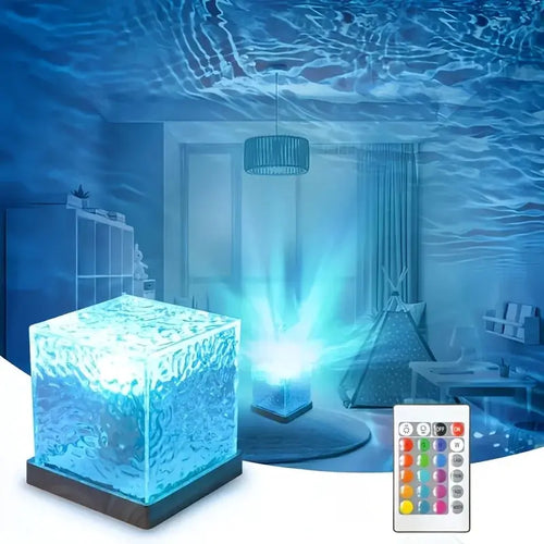 16Colors Ocean Wave Aurora Projector Light Touch LED Night Light Remote Dimmable Auto Rotating USB Powered Gift Party Decoration Veloura Home