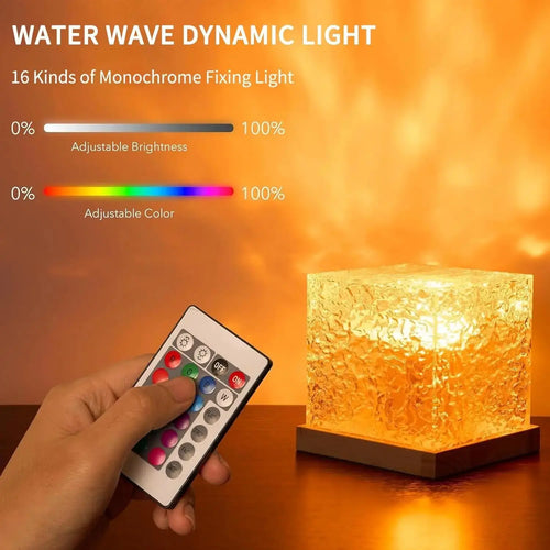 16Colors Ocean Wave Aurora Projector Light Touch LED Night Light Remote Dimmable Auto Rotating USB Powered Gift Party Decoration Veloura Home
