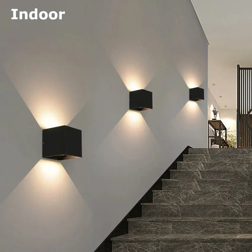 6W/12W LED Waterproof Wall Lamp in Black/White/Grey for Indoor and Outdoor Decoration Lighting Aluminum Wall Lights AC 110V 220V Veloura Home